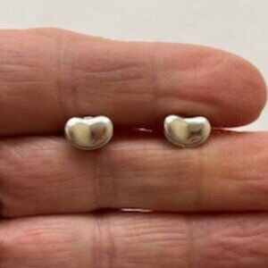 Tiffany Elsa Peretti Bean Stud Earring Sterling Silver